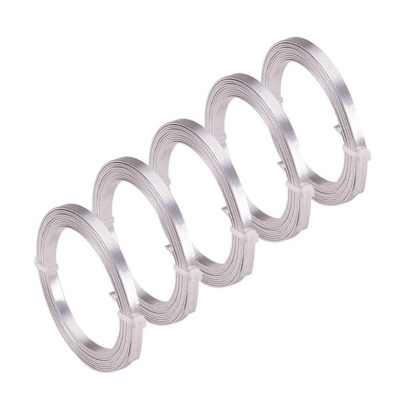 Aluminum Wire Bendable Metal Craft Wire Flat Craft Wire Bezel Strip Wire for Cabochons Jewelry Making Silver 3x1mm about 16.4 Feet(5m)/roll