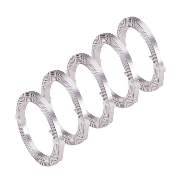 Aluminum Wire Bendable Metal Craft Wire Flat Craft Wire Bezel Strip Wire for Cabochons Jewelry Making Silver 5x1mm about 6.56 Feet(2m)/roll for DIY