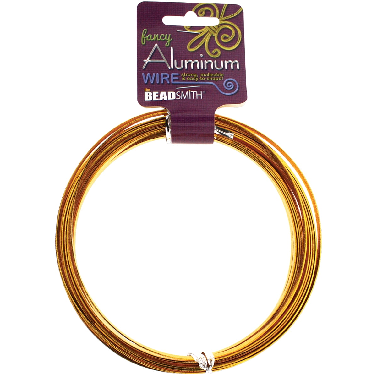 Aluminum Wire Flat Emboss 1X5mm 8 Meters/Pkg (26.25')-Gold, Pk 1 ...