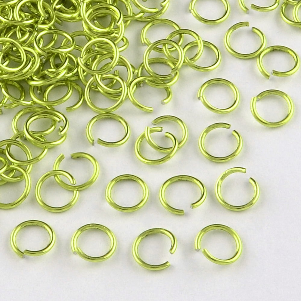 Aluminum Wire Open Jump Rings Green Yellow 18 Gauge 8x1.0mm 18000pcs/1000g