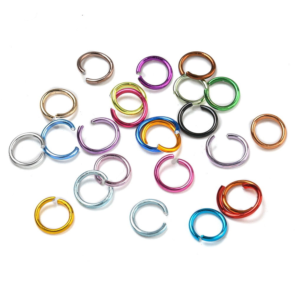 Aluminum Wire Open Jump Rings Mixed Color 6x0.8mm 4.4~5mm inner diameter about 350pcs/compartment about 8400pcs/box