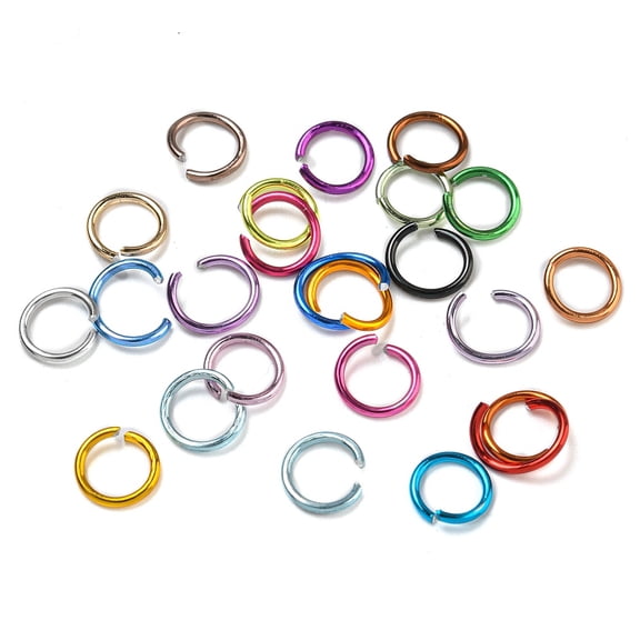 Aluminum Wire Open Jump Rings Mixed Color 6x0.8mm 4.4~5mm inner diameter about 350pcs/compartment about 8400pcs/box