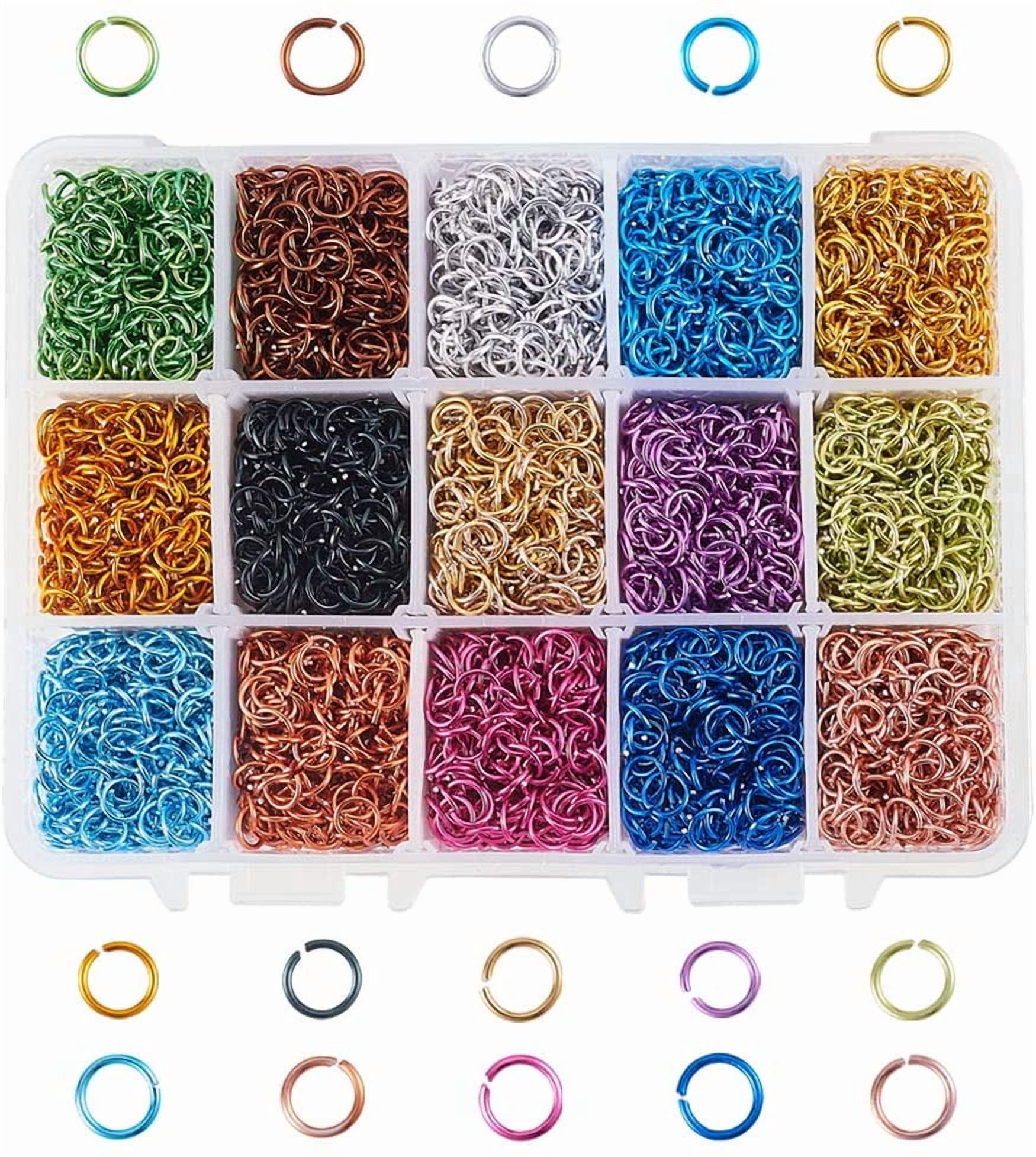 Aluminum Wire Open Jump Rings Mixed Color 6x0.8mm 5mm inner diameter ...
