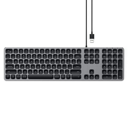 Satechi - Full-size Wired Scissor USB Keyboard w/Numeric Keypad for iMac Pro iMac 2018 Mac Mini/MacBook Pro/Air and MacOS Devices - Space Gray