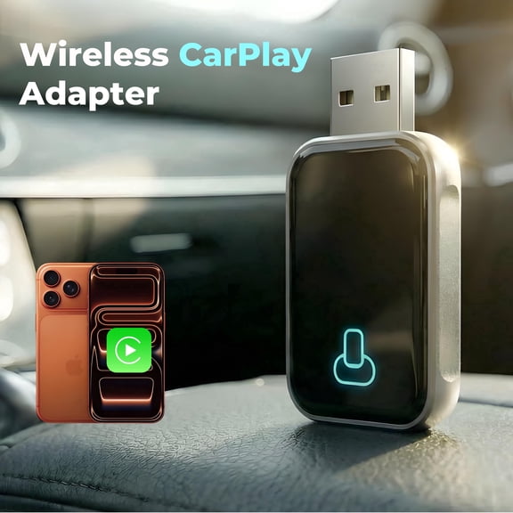 Aluminum Cooling Wireless CarPlay Adapter for iPhone, Stable Connection, Tri-Band, Auto Connect for Cars 2016+