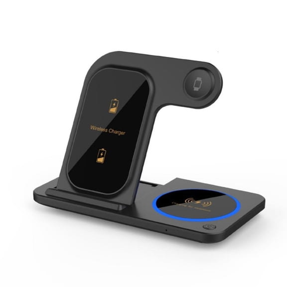 Aluminum Wireless Charges Dock with LED Light for Phone Watch Headphones Use