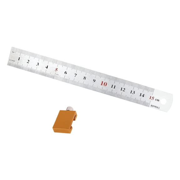 Aluminum Woodworking Marking Ruler with Positioning Block, 50cm Golden Layout Measuring Tool for Carpentry