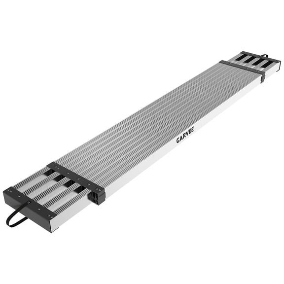 Aluminum Work Plank with Anti-Slip Texture, 9-15 ft Telescoping Plank, 440 Lb Capacity Heavy-Duty Scaffolding Platform, Portable Ladder Accessory for Indoor & Outdoor Work