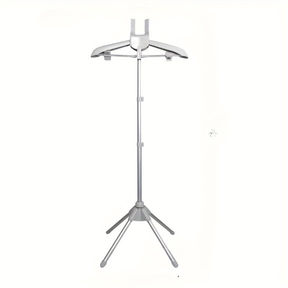Aluminum alloy foldable clothes drying rack, height adjustable, handheld hanging steam iron accessory stand, equipped with 360° rotating hanger arms