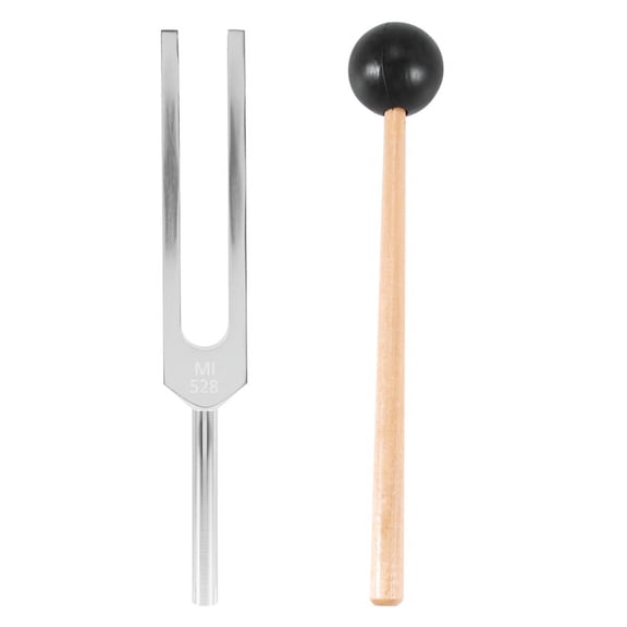Aluminum alloy + wood Tuning Fork Chakra Hammer Ball Diagnostic 528HZ With Mallet Set Nervous System Testing Health Care