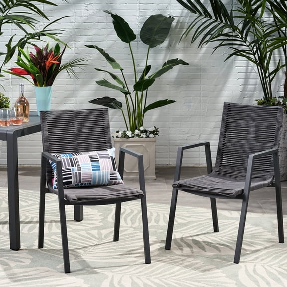 Aluminum and Rope Dining Chairs / Comfortable Seating for Backyard