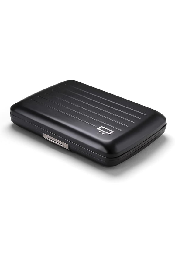 Aluminum card holder with metal lock, RFID protection against fraud and demagnetization, compact wallet, Smart Case OSLO model