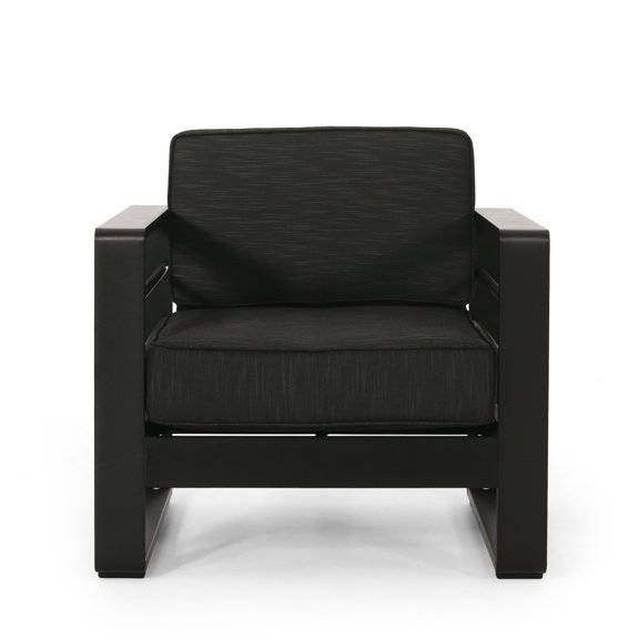 Aluminum club chair in dark gray to create modern outdoor lounge