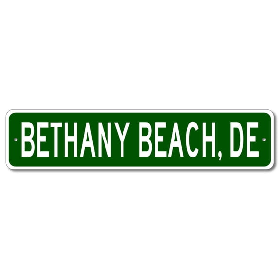 (Aluminum metal) Bethany Beach Delaware Metal Wall Decor City Limit Sign Size: 4 x 16 Inch