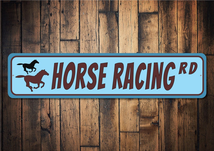 (Aluminum metal) Horse Racing Sign Horse Lovers Horse Racing Lover ...