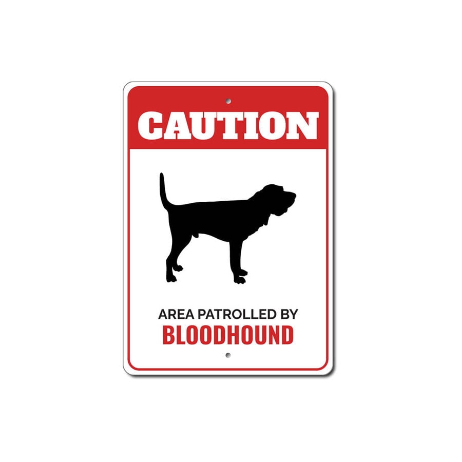 Predators Dog Sign (Aluminum metal) Patrolled By Bloodhound Caution Metal Sign Dog Kennel ...