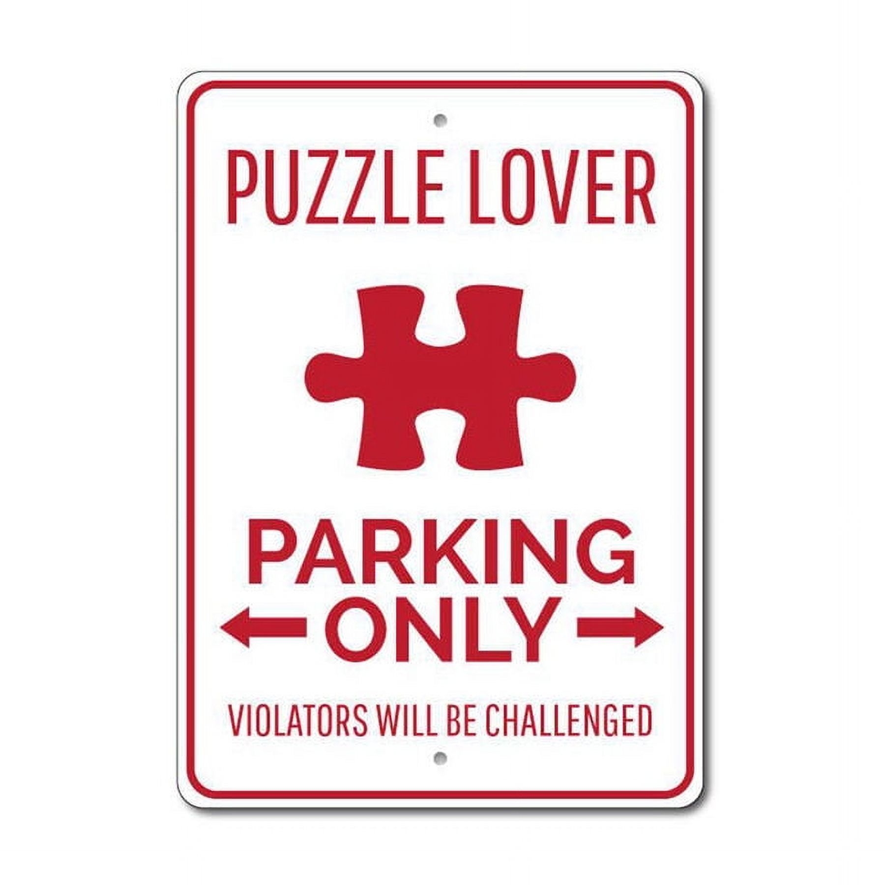 (Aluminum metal) Puzzle Lover Sign Parking Sign Puzzle Piece Metal Sign ...