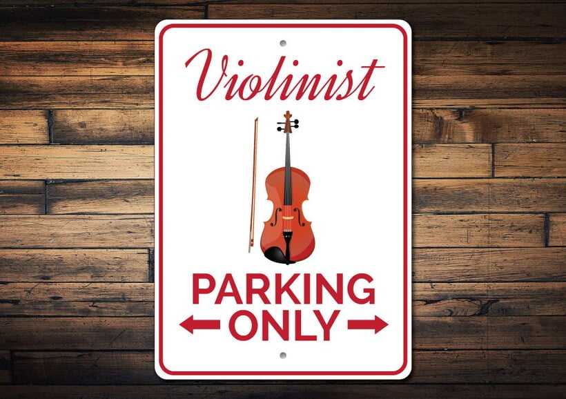 (Aluminum metal) Violinist Parking Sign Violinist Sign Violinist Gift ...