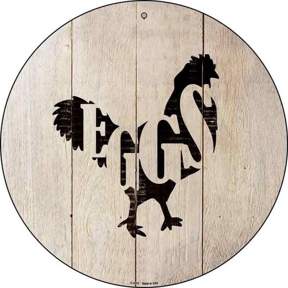 Aluminum sign - Chickens Make Eggs Novelty Round Circular Metal Sign Home Garage Wall Decor Size: 8" Diameter