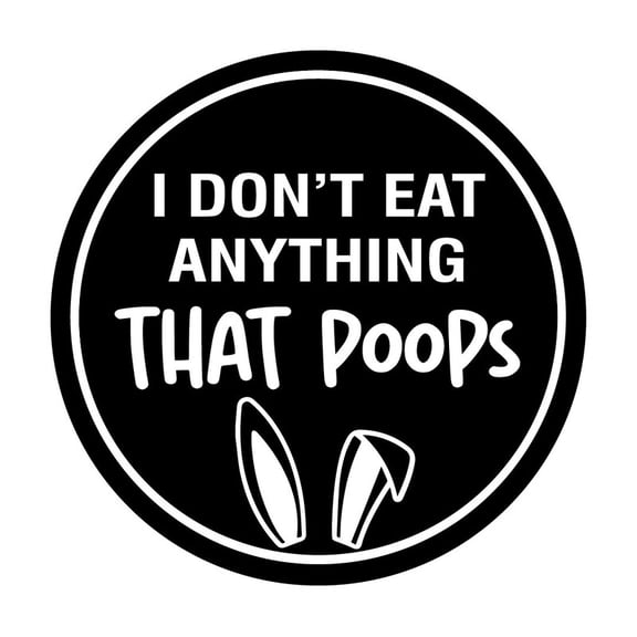 Aluminum sign - Circle I Don’t Eat Anything That Poops Wall or Door Sign Size: 8" Diameter