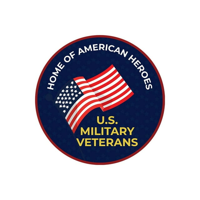 Aluminum sign Circle Plus Home of American Heroes U.S. Military