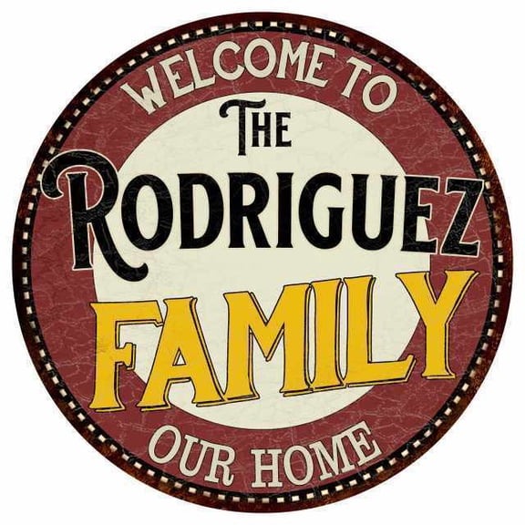 Aluminum sign - The Rodriguez Family Round Metal Sign Kitchen Game Room Décor Size: 8" Diameter