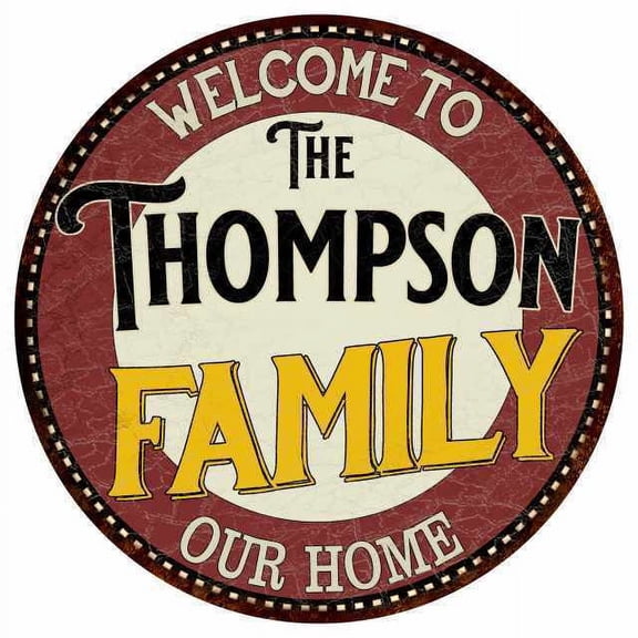 Aluminum sign - The Thompson Family Round Metal Sign Kitchen Game Room Décor Size: 8" Diameter