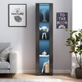 thumbnail image 1 of Aluminum strip lamp black side cabinet, 11.42 in width - For narrow spaces, useful storage solution, 1 of 6