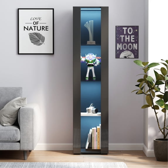 Aluminum strip lamp black side cabinet / Practical and artistic design
