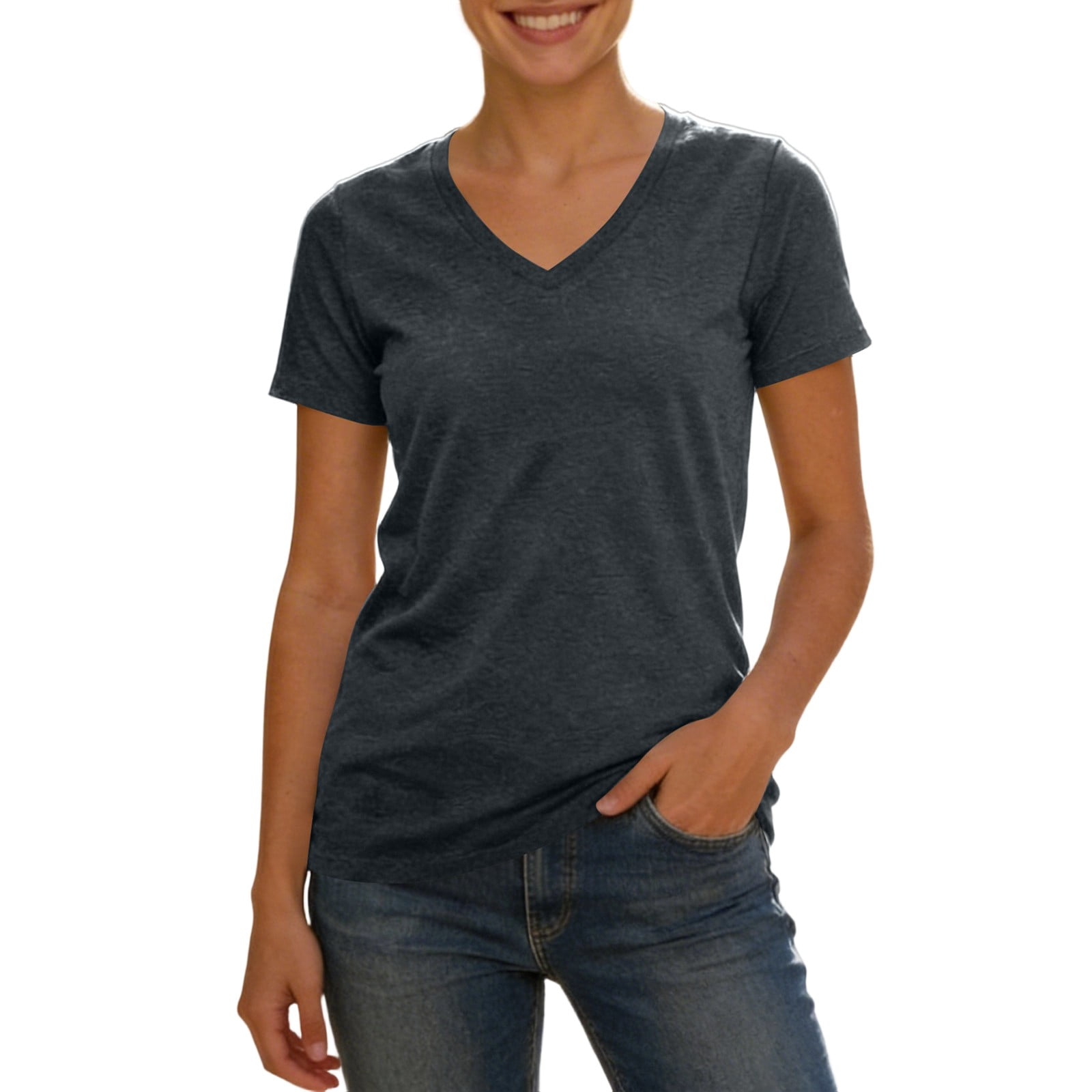 Alun 2026 Early Spring Warm-Keeping Short Sleeves Inside Tops Simple V ...