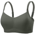thumbnail image 1 of Alun Bras for Women Integrated Wireless Push up No Underwire Seamless Comfort T Shirt Everyday Bralettes Full Coverage Sides Supportive Pure Color Sports Bra Dark Gray 40, 1 of 5