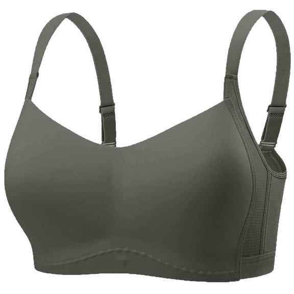 Alun Bras for Women Integrated Wireless Push up No Underwire Seamless Comfort T Shirt Everyday Bralettes Full Coverage Sides Supportive Pure Color Sports Bra Dark Gray 38