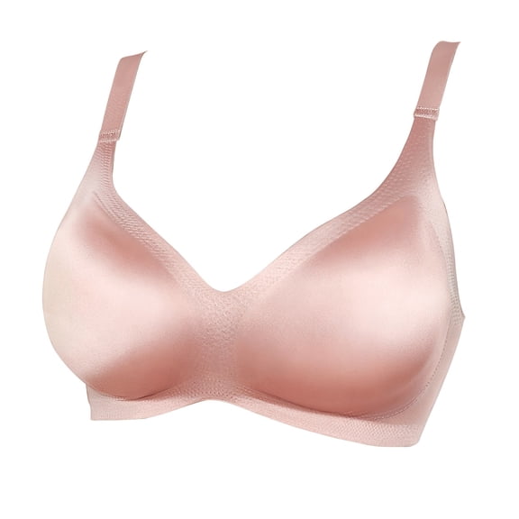 Alun Effortless Comfort Smooth Seamless Bra for Women No Underwire Wireless Soft Support Push up Bras Breathable Fabric Gentle Shaping Lightweight Coverage Elegant Bralette Pink XL