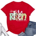 thumbnail image 1 of Alun Happy Easter Graphic T Shirts for Holiday Festival Celebration Cute Bunny Rabbit Design Casual Comfortable Soft Tee 2026 Summer Casual Breathable Daily Wear Tops 3-Red M, 1 of 3