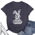 thumbnail image 1 of Alun Happy Easter Graphic T Shirts for Holiday Festival Celebration Cute Bunny Rabbit Design Casual Comfortable Soft Tee 2026 Summer Casual Breathable Daily Wear Tops 1-Dark Gray L, 1 of 3