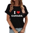 thumbnail image 1 of Alun I Love Canada T-Shirts for Women Summer Crew Neck Short Sleeve Casual Graphic Tees Lightweight Soft Comfortable for Canada's National Day Wear Black XL, 1 of 3