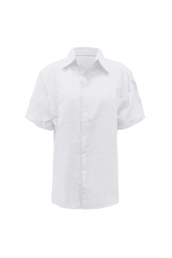 Linen Tops for Women Short Sleeved Casual Lapel Button down Shirts Summer Beach Wedding Vacation Top Thin Fit Comfortable Simple Blouse White XXL