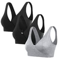 thumbnail image 1 of Alun Maternity Nursing Bras Seamless Smoothing Front Wrap Bra for Pregnancy & Breastfeeding Soft Support Lightweight Comfortable Wireless Bralette Pure Color Night Sleep Top Grey M, 1 of 2