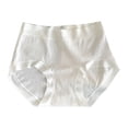 thumbnail image 1 of Alun Mid Rise Panties with Extended Gusset and Contrast Waistband for Comfort and Hygiene Everyday Underwear Lightweight Breathable Ladies Briefs White XL, 1 of 3