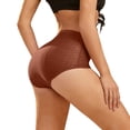 thumbnail image 1 of Alun Period High Waist Underwear for Women 3 Layer Leakproof Thin Breathable Panties for Menstrual Stretch Soft Comfortable Daily Wear Brown L, 1 of 5