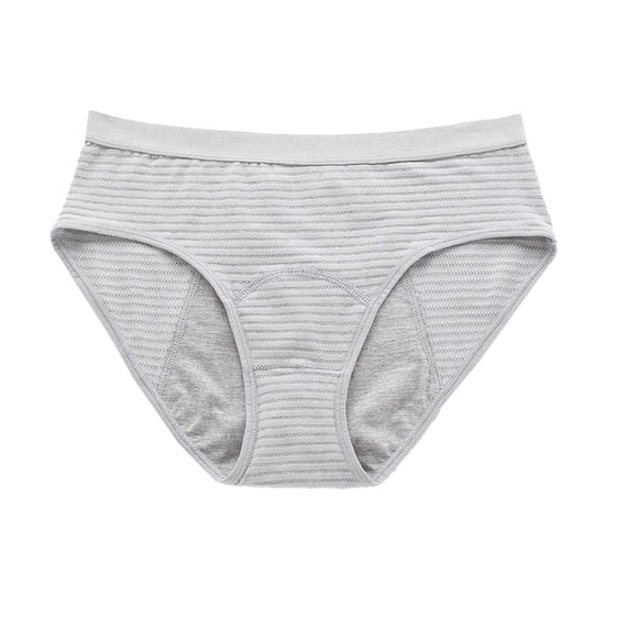 Alun Period Panties for Women Menstrual Comfortable Leak Proof Mid High Waist Aunt Underwear Ladies Stylish Texture Design Breathable Stretch Briefs Light Gray M