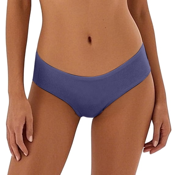 Alun Plus Size Breathable Period Panties for Women Solid Color Three Layer Absorbent Low Rise Underwear Leak Proof Comfortable Menstrual Panties Blue L