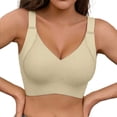 thumbnail image 1 of Alun Push up Seamless Bras for Women Wireless Supportive Anti-Sagging No Underwire Plunge Bra Fashion Texture Design Full Coverage Beauty Back Soft Comfort Bralettes Beige L, 1 of 4