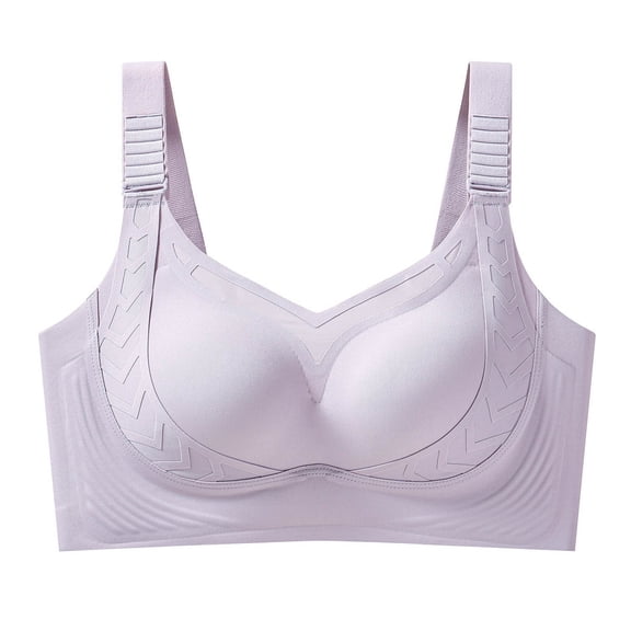 Alun Seamless Light Support Lift Push up Bras for Women Side Coverage Shaping Full Figure No Underwire Comfort Daily Wear Bralette Comfortable Adjustable Straps Purple XL