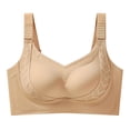 thumbnail image 1 of Alun Seamless Light Support Lift Push up Bras for Women Side Coverage Shaping Full Figure No Underwire Comfort Daily Wear Bralette Comfortable Adjustable Straps Khaki XXL, 1 of 2