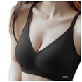 thumbnail image 1 of Alun Seamless Push up Bras for Women Wireless No Underwire Comfort Breathable Casual Ribbing Bra Side Support Light Padding Adding Volume Simple Stylish Bralette Black L, 1 of 3