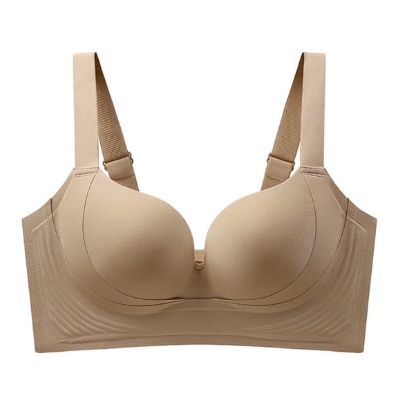 Alun Shape Minimizer Bras for Women Full Coverage Lift Push up Bra Side Smoothing Soft Support Comfortable Bras Solid Color Beauty Back Bralette Khaki 36