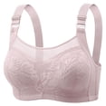 thumbnail image 1 of Alun Wireless Bras for Women Floral Mesh Splicing No Underwire Seamless Full Coverage Comfort Bralette with Breathable Fabric for Secure Everyday Light Pink 36, 1 of 7
