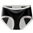 thumbnail image 1 of Alun Women's Leak Proof Soft and Breathable Underwear Lightweight Thin Ribbing Privacy Briefs Soft Comfortable Mid Waisted Panties Black L, 1 of 1