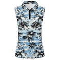 thumbnail image 1 of Alun Women's Quarter Zipper Lapel Sleeveless Tank Tops Fashionable Printing Fit Going out Top Ladies Workout Casual Lightweight Comfort Daily Wear 5-Black XL, 1 of 2